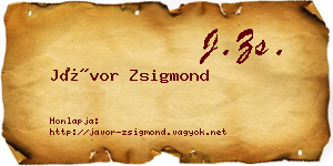 Jávor Zsigmond névjegykártya